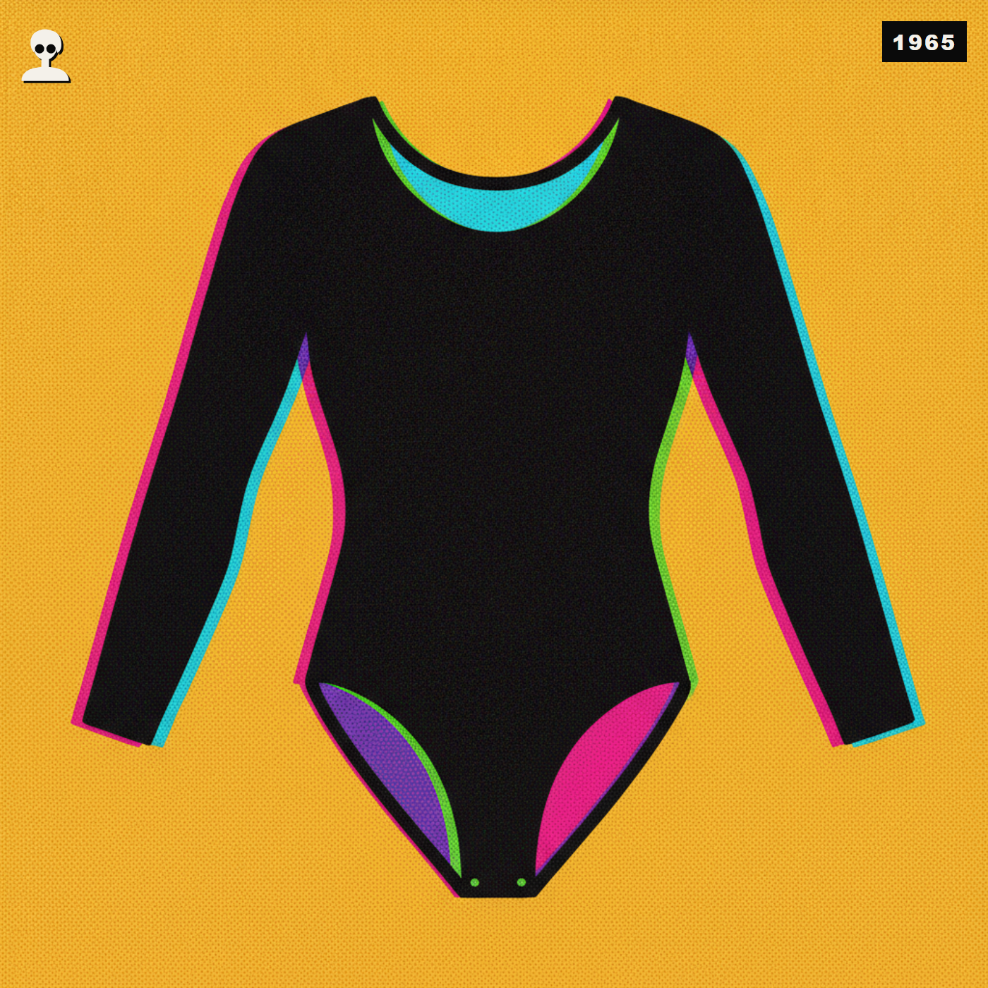 Long-Sleeve Black Leotard, Warhol pop-art