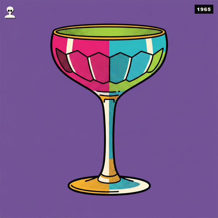 Crystal Champagne Coupe, Warhol pop-art