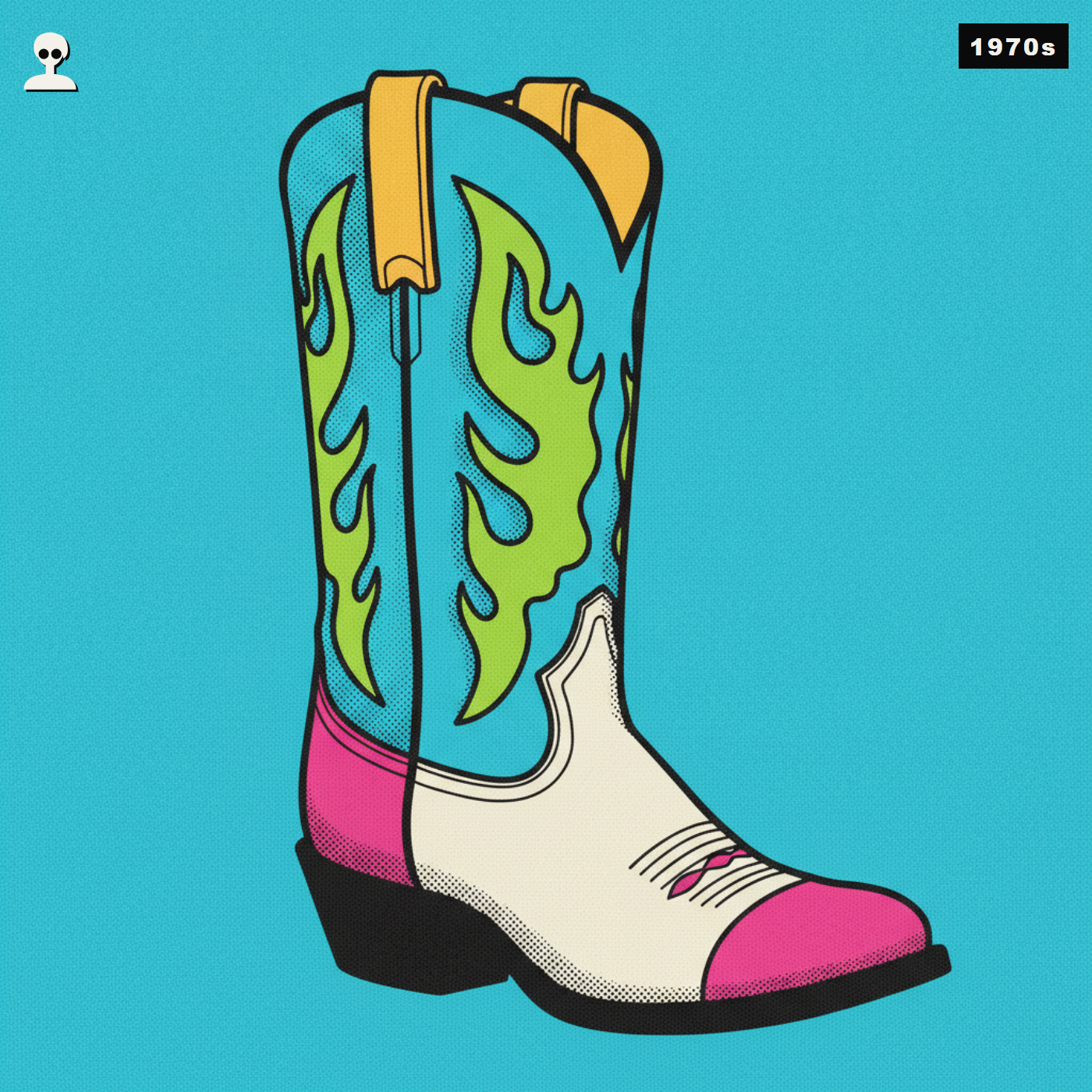 Justin Boots Classic Western Cowboy Boot, Inside Andy pop art