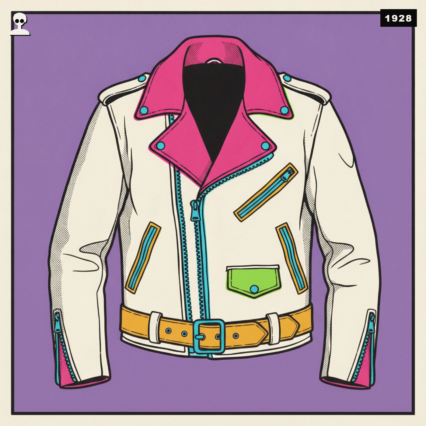 Schott NYC Perfecto 618 Leather Jacket, Inside Andy pop art