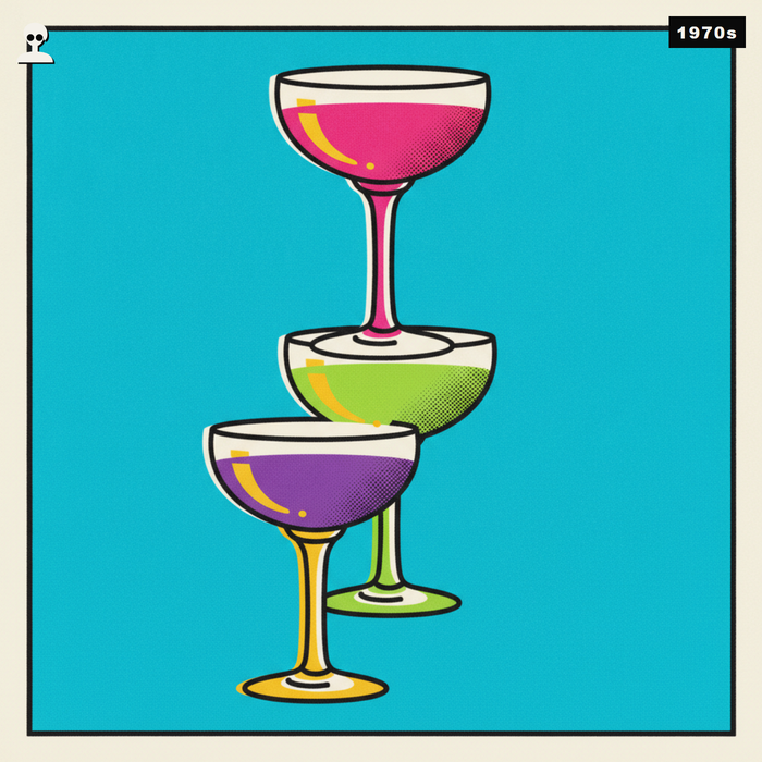 Vintage Coupe Champagne Glasses (Set of 6), Inside Andy pop art