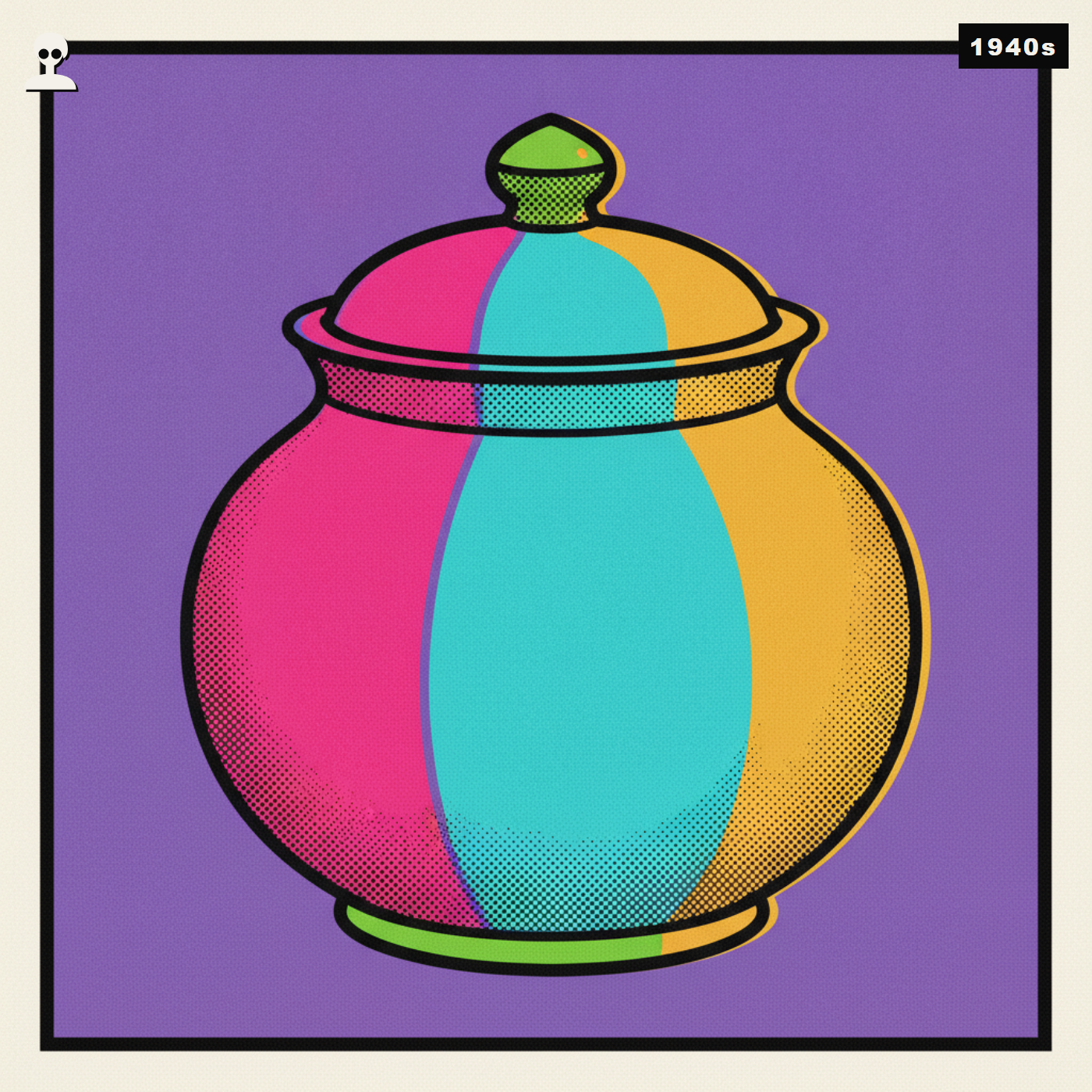 Vintage-Style Ceramic Cookie Jar, Inside Andy pop art
